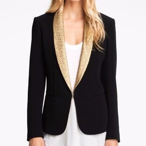Rag & Bone Black and Metallic Gold Tuxedo Jacket